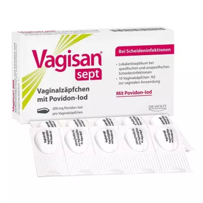 Vagisan sept vaginální čípky s povidon-jodem, 10 ks