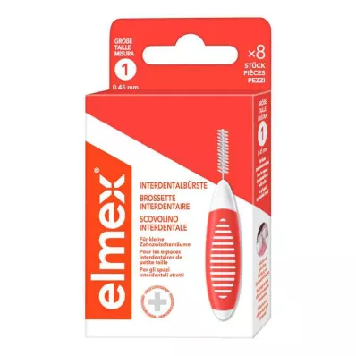 ELMEX Mezizubní kartáčky ISO velikost 1 0,45 mm oranžové, 8 ks