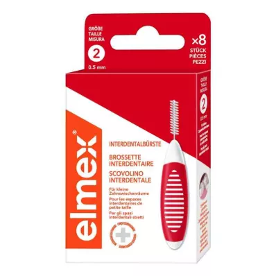 ELMEX Mezizubní kartáčky ISO velikost 2 0,5 mm červené, 8 ks