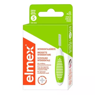 ELMEX Mezizubní kartáčky ISO velikost 5 0,8 mm zelené, 8 ks