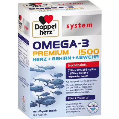 DOPPELHERZ Systém Omega-3 Premium 1500 kapslí, 120 kapslí
