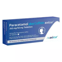 PARACETAMOL plus Kofein axicur 350 mg/50 mg tbl, 20 ks