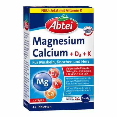 Abbey Magnesium Calcium + D + K tablety, 42 ks