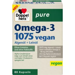 DOPPELHERZ Omega-3 1075 veganské čisté kapsle, 80 ks