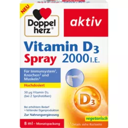 DOPPELHERZ Vitamin D3 2000 I.U. ve spreji, 8 ml