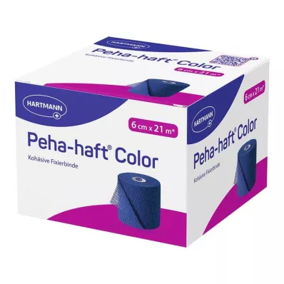 Peha-Haft Barevný fixační obvaz bez latexu 6 cmx21 m modrý, 1 kus