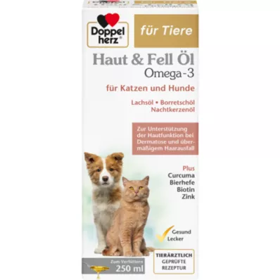DOPPELHERZ na kůži zvířat&amp;Kožešinový olej pro psy/kočky, 250 ml