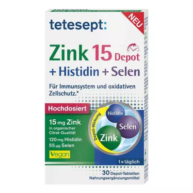 TETESEPT Zinek 15 depot+histidin+selenium potahované tablety, 30 ks
