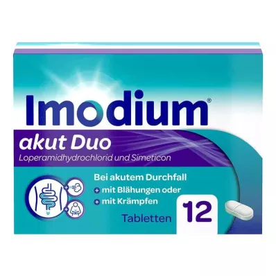 Imodium akutní duo - na akutní průjem s plynatostí, 12 ks