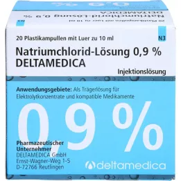 NATRIUMCHLORID-Roztok 0,9% Deltamedica Luer Pl., 20X10 ml