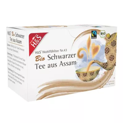 H&amp;S Bio černý čaj z filtračního sáčku Assam, 20X1,80 g