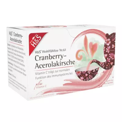 H&amp;S Cranberry acerola cherry se sáčkem vitamínu C, 20X2,8g