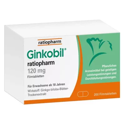 Ginkobil ratiopharm 120 mg s Ginkgo biloba, 200 ks