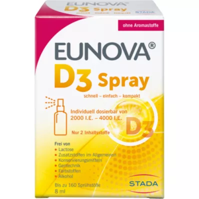 EUNOVA Vitamin D3 ve spreji, 8 ml