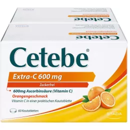 CETEBE Extra-C 600 mg žvýkací tablety, 120 ks