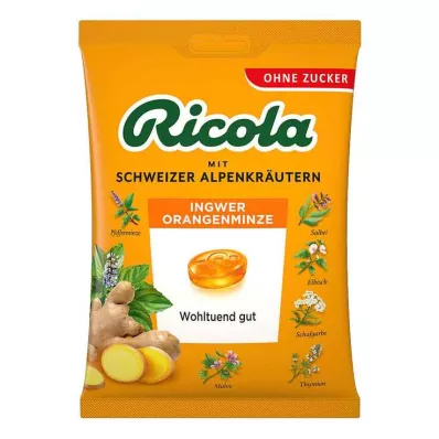 Ricola sáček zázvorových pomerančových mátových bonbónů bez cukru, 75 g