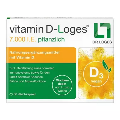 Vitamin D-Loges 7 000 IU rostlinného týdenního depotu, 60 kusů