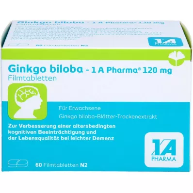 GINKGO BILOBA-1A Pharma 120 mg Potahované tablety, 60 kapslí
