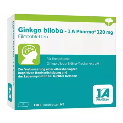 Ginkgo biloba - 1 A Pharma® 120 mg potahované tablety, 120 ks