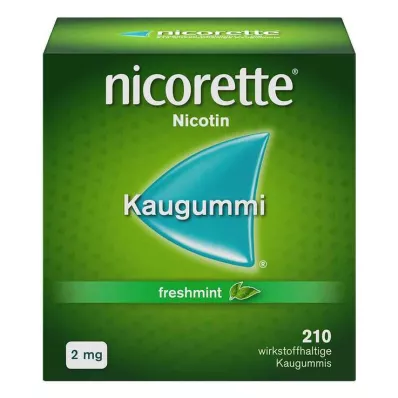 nicorette žvýkačka freshmint, 2 mg nikotinu, 210 kusů