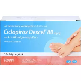 CICLOPIROX Dexcel 80 mg/g účinné látky lak na nehty, 3,3 ml