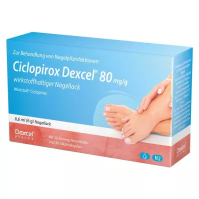 Ciclopirox Dexcel® 80 mg/g aktivní lak na nehty, 6,6 ml