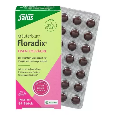 Floradix železo kyselina listová tablety, 84 ks