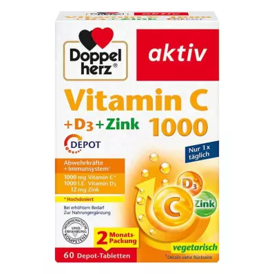 Tablety Doppelherz Vitamin C1000 + D3 + Zinc Depot (60 kusů) Tablety Doppelherz Vitamin C1000 + D3 + Zinc Depot (60 kusů)