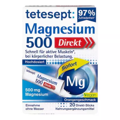 TETESEPT Magnesium 500 Direct Sticks, 20 ks
