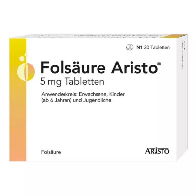Kyselina listová Aristo 5 mg tablety, 20 ks