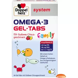 DOPPELHERZ Omega-3 Gel-Tabs family Erdb.Cit.system, 60 ks