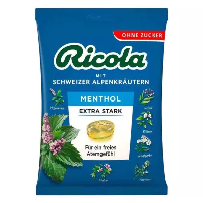 Ricola sáček mentolových extra silných bonbonů bez cukru, 75 g