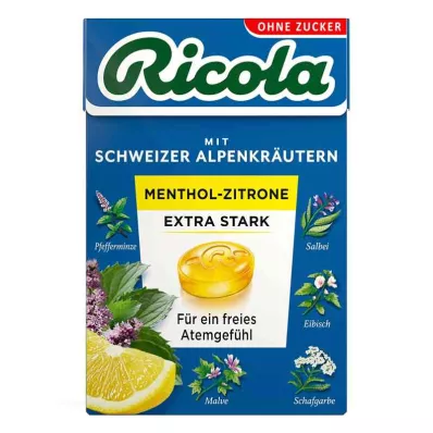 Ricola bez cukru box mentol citron extra silné sladkosti (50 g)