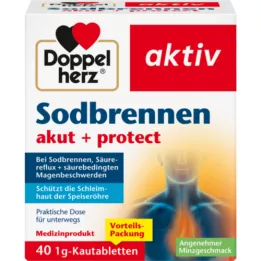 DOPPELHERZ Akutní pálení žáhy+protect žvýkací tablety, 40 ks