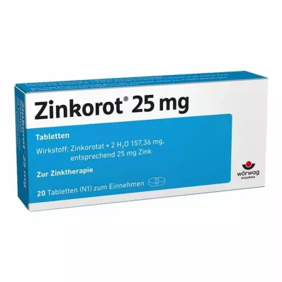 Zinkorot 25 mg tablety s vysokou dávkou zinku, 20 ks