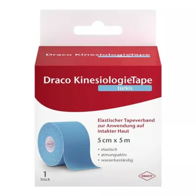 Draco kineziologická páska 5 cmx5 m tyrkysová, 1 ks Draco kineziologická páska 5 cmx5 m tyrkysová, 1 ks