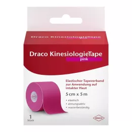 DRACO KINESIOLOGIETAPE 5 cmx5 m růžová, 1 ks