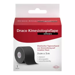 DRACO KINESIOLOGIETAPE 5 cmx5 m černá, 1 ks