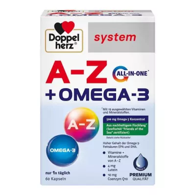 Kapsle systému Doppelherz A-Z + Omega-3 vše v jednom, 60 kusů