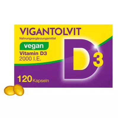 Vigantolvit 2000 IU vitamínu D3 veganské měkké kapsle, 120 kusů