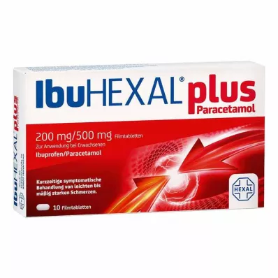 IbuHEXAL plus paracetamol 200 mg/500 mg potahované tablety, 10 ks