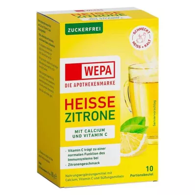 Wepa horký citron + vitamín C + prášek bez vápníkového cukru, 10X10 g
