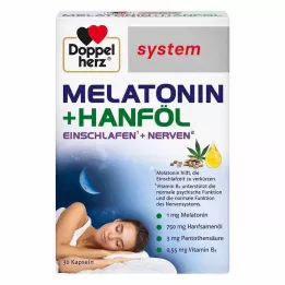 DOPPELHERZ Systémové kapsle Melatonin+konopný olej, 30 ks