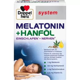 DOPPELHERZ Systémové kapsle Melatonin+konopný olej, 60 ks