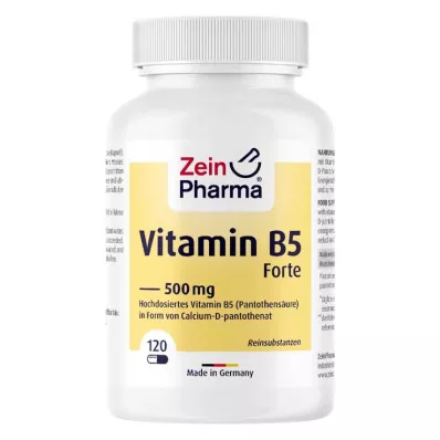 VITAMIN B5 PANTOTHENSÄURE 500 mg kapsle, 120 ks