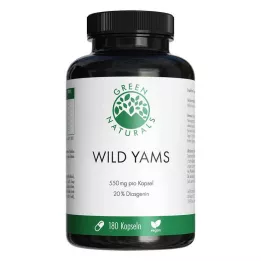 GREEN NATURALS Veganské kapsle Wild Yam s vysokou dávkou, 180 ks
