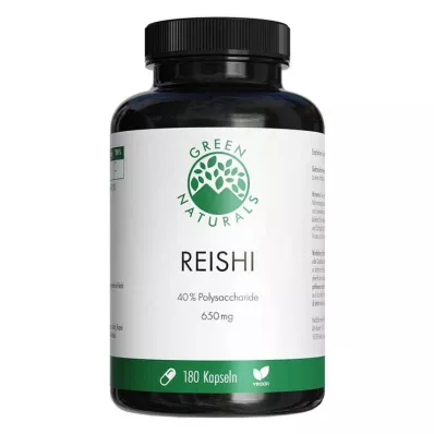 GREEN NATURALS Reishi 650 mg veganské kapsle s vysokou dávkou, 180 ks